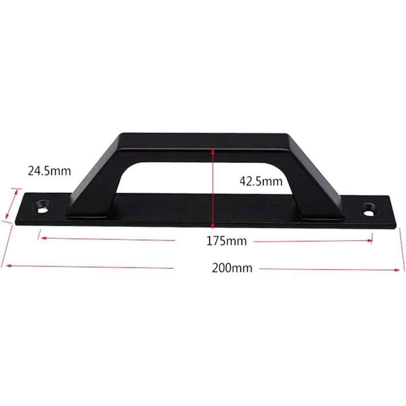 19.6Cm Wooden Handle Barn Door Pull Sliding Door Handle Carbon Steel (D Black) V1188-MS-227-2733
