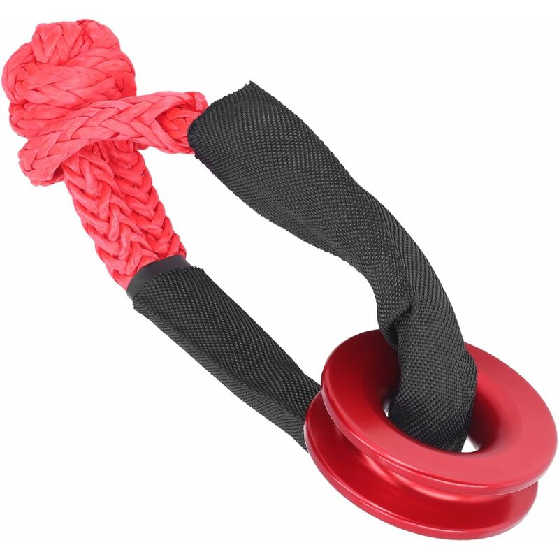 Recovery Ring Set, Safe Synthetic Soft Shackle ROpe High Strength Anti-Rust For Atv For Truck For Car(Red) V1188-MS-227-2743