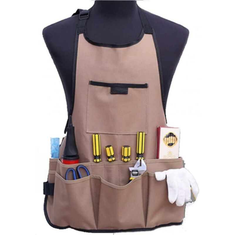 Women'S Gardening Apron With 14 Pockets 600D Oxford Work Apron Adjustable Protective Apron For Gardening V1188-MS-227-2746