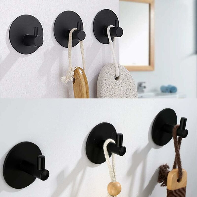 Stainless Steel Bathroom Wall Hooks, Self Adhesive Towel Holder For Kitchen, Living ROom And Office, V1188-MS-227-2750