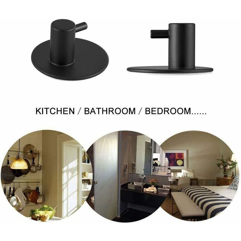 Stainless Steel Bathroom Wall Hooks, Self Adhesive Towel Holder For Kitchen, Living ROom And Office, V1188-MS-227-2750