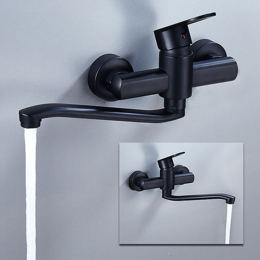 Single Handle Kitchen Faucet Wall Mounted High Quality Brass Body Black Projection 200Mm(G1/2) V1188-MS-227-2759
