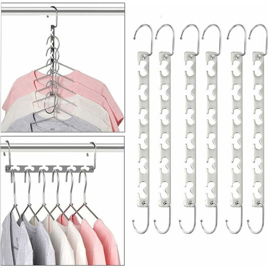 Space Saving Hangers, Magic Metal Hangers Stainless Steel Non-Slip, Multifunctional Space Saving Hanger V1188-MS-227-2764