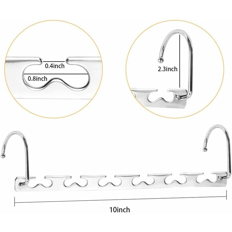 Space Saving Hangers, Magic Metal Hangers Stainless Steel Non-Slip, Multifunctional Space Saving Hanger V1188-MS-227-2764