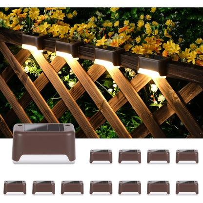 12 Pack Solar Lights Waterproof Solar Powered Lights For Deck, Stairs, Fence, Yard, Patio And Driveway (Warm V1188-MS-227-2777