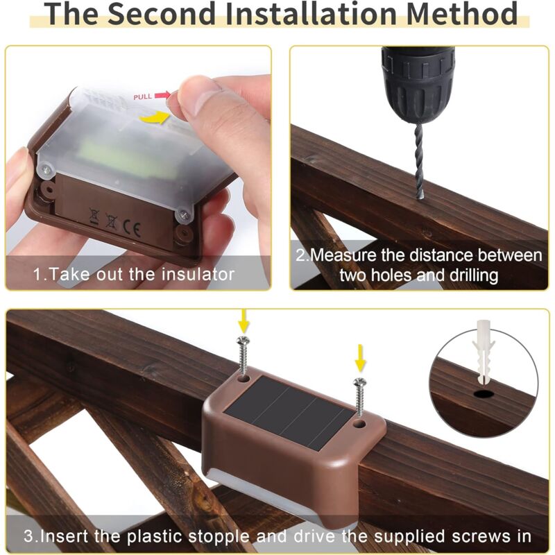 12 Pack Solar Lights Waterproof Solar Powered Lights For Deck, Stairs, Fence, Yard, Patio And Driveway (Warm V1188-MS-227-2777