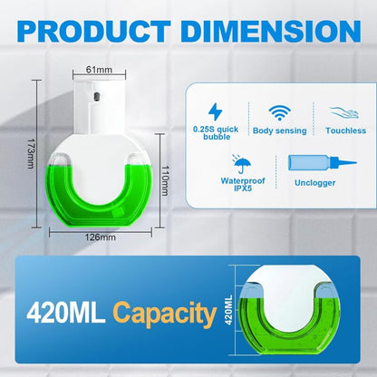 Automatic Soap Dispenser Touchless Liquid Soap 420Ml, Automatic Liquid Soap Dispenser For Kitchen, With 4 V1188-MS-227-2782