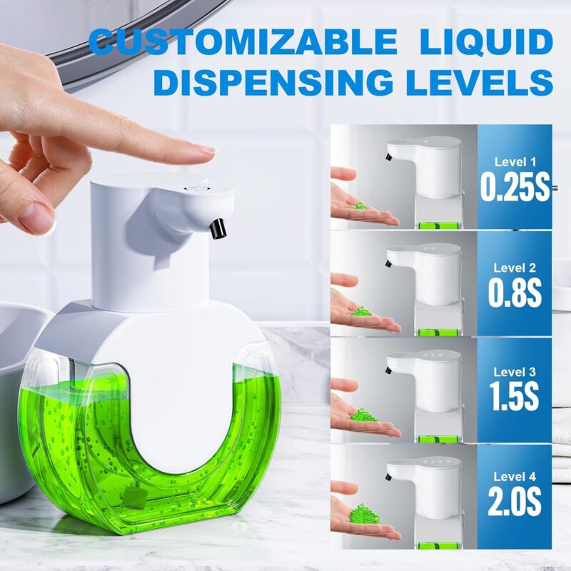 Automatic Soap Dispenser Touchless Liquid Soap 420Ml, Automatic Liquid Soap Dispenser For Kitchen, With 4 V1188-MS-227-2782