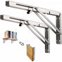250Mm Folding Wall Shelf, 2 pcs Stainless Steel Folding Bracket, Garage Shelf Support Frame, Heavy Duty V1188-MS-227-2783