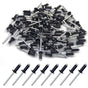 100 pcs 4.8 X 12Mm Aluminum Blind Rivets, Open End Rivets, Pop Rivets, Pack Of 100 (Black) V1188-MS-227-2786
