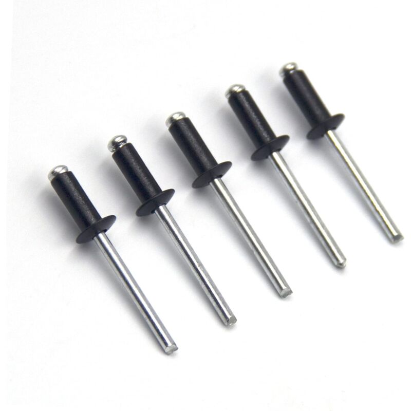 100 pcs 4.8 X 12Mm Aluminum Blind Rivets, Open End Rivets, Pop Rivets, Pack Of 100 (Black) V1188-MS-227-2786