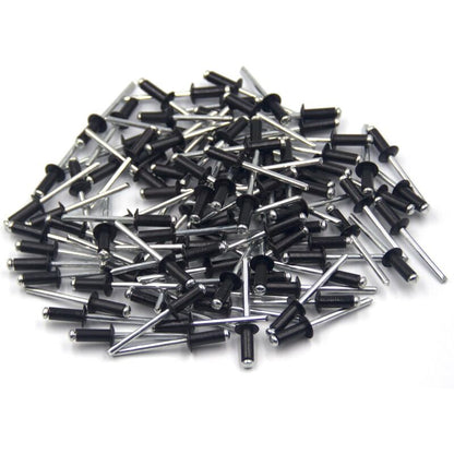 100 pcs 4.8 X 12Mm Aluminum Blind Rivets, Open End Rivets, Pop Rivets, Pack Of 100 (Black) V1188-MS-227-2786