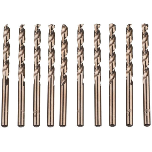 10 pcs M35 Hss Cobalt Gold Twist Drill Bits Metric High Speed Steel 6Mm X 93Mm For Drilling Stainless Steel V1188-MS-227-2792