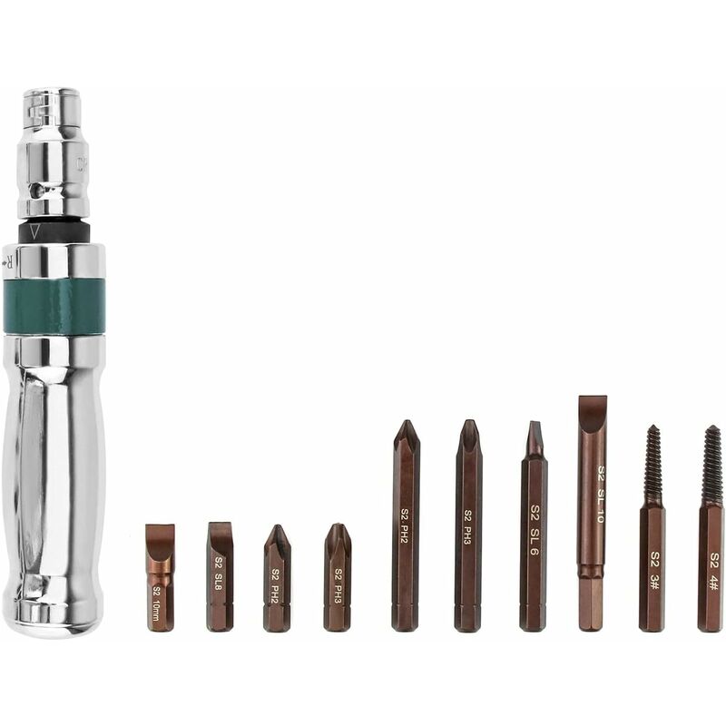 Impact Screwdriver Set, Impact Driver + Adapter + Bits, 12 Pieces, 1/2" V1188-MS-227-2796