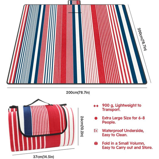 Picnic Mat 200 X 200 Cm, Waterproof Picnic Blanket For Beach And Garden, Large Picnic Tablecloth For Family V1188-MS-227-2801