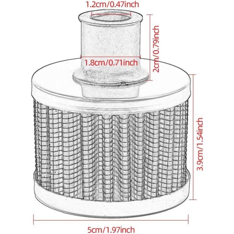 Universal Interface Motorcycle Air Oil Filters Car Cold Air Intake Filter 12Mm Vent Turbo Crankcase Breather V1188-MS-227-2806