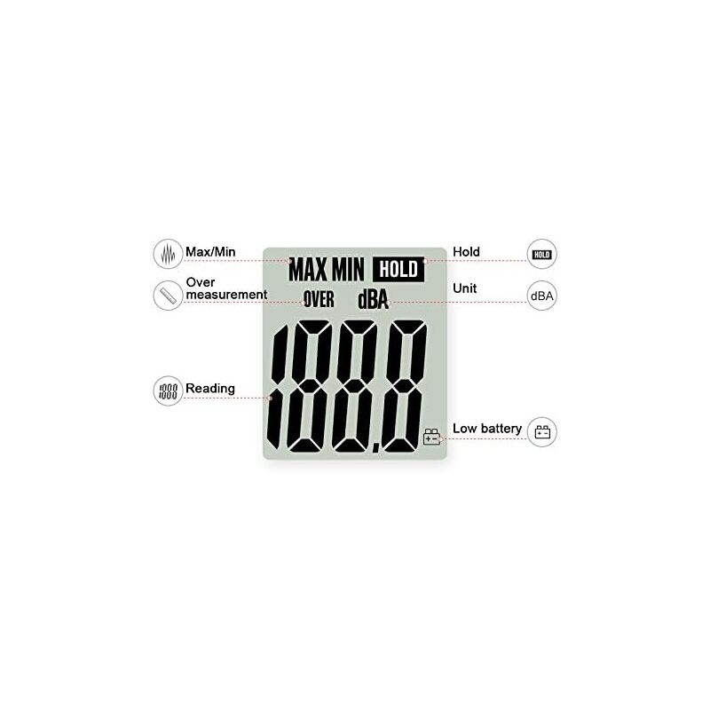 Sound Level Meter 40-130Dba, Professional Decibel Meter With Backlit Display (9V Battery Included) V1188-MS-227-2808