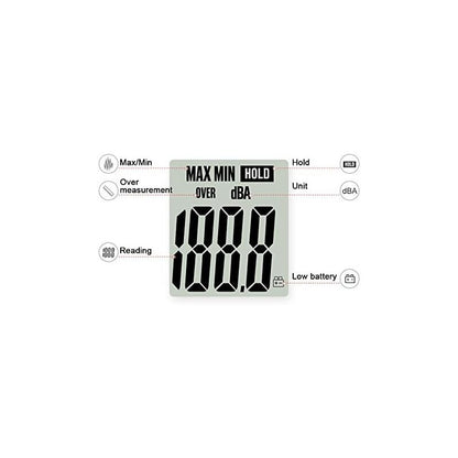 Sound Level Meter 40-130Dba, Professional Decibel Meter With Backlit Display (9V Battery Included) V1188-MS-227-2808