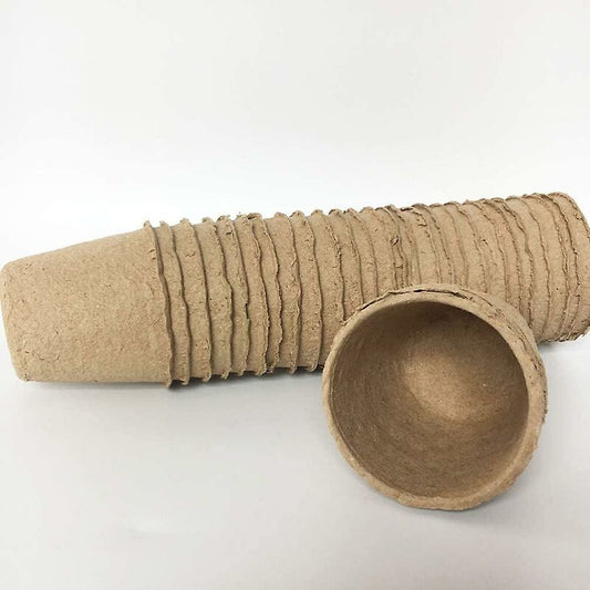 50 Pack ROund Fiber Pot 6X6Cm Seedling Pot Starter Pots Kits Gardening Pot For Seeds Plants V1188-MS-227-2811