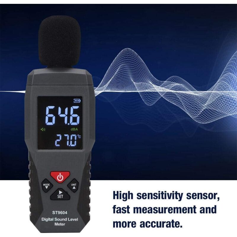 Sound Level Meter Smart Sensor Sound Level Meter Sound Level Recorder Noise Tester Digital Audio Sound Meter, V1188-MS-227-2813