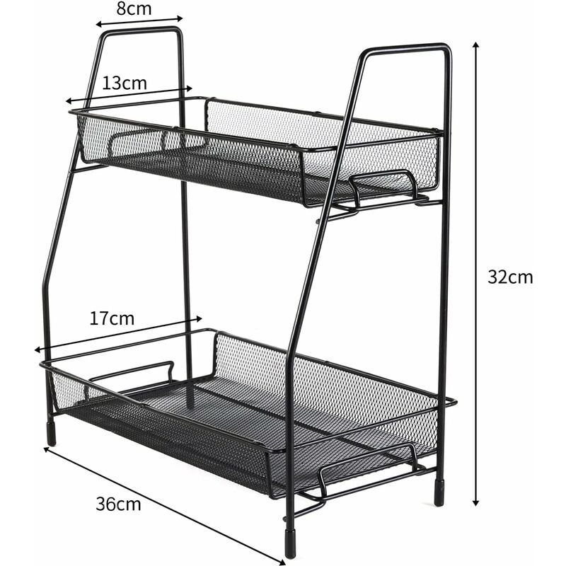 Spice Rack 2 Layer Metal Spice Rack Large Vertical Spice Rack V1188-MS-227-2814