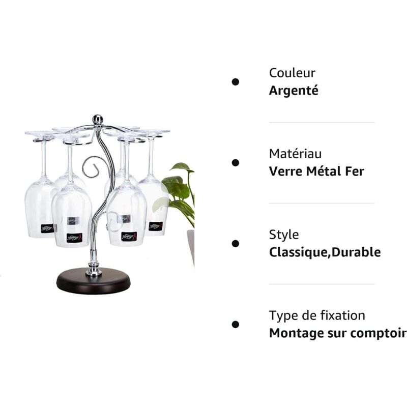 Countertop Wine Glass Rack - Air Drying System - Kitchen Glass Storage Rack - Wine Glass Storage Rack 35 X 25 V1188-MS-227-2820