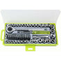 50 pcs 1/4" 3/8" Socket Wrench Set With Reversible Ratchet Handle Drive 12 pcs Hexagon Screw Bits With Case V1188-MS-227-2824