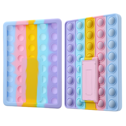 Pop It Fidget Case for Kindle Paperwhite 5 (6.8") - Rainbow Silicone Protective Cover with Stand, Multicolored V1188-MS-305-024