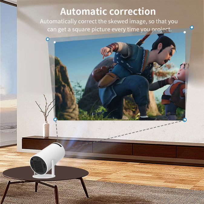 HY300PRO Mini Projector with WiFi and Bluetooth, Portable Projector 720p Support, Auto Keystone, 180 Degree V1188-MS-305-030