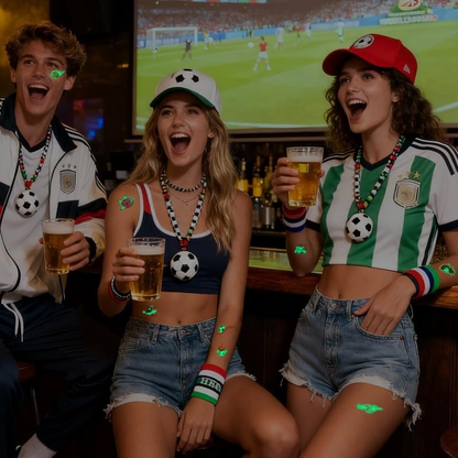 2026 World Cup Glow in the Dark Face Tattoos Waterproof Sweatproof Temporary Stickers 10 Sheets V1188-MS-305-031