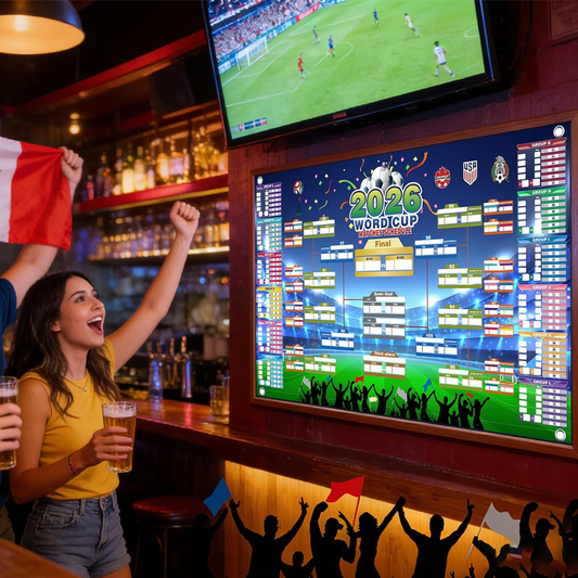 2026 World Cup Wall Chart Poster - 48 Team Tournament Schedule Tracker on Premium Waterproof Oxford Fabric V1188-MS-305-034