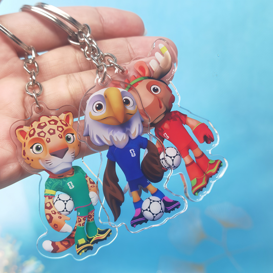 2026 FIFA World Cup USA Canada Mexico Mascots Acrylic Keychain Set of 3 - Clutch, Maple, Zayu V1188-MS-306-002