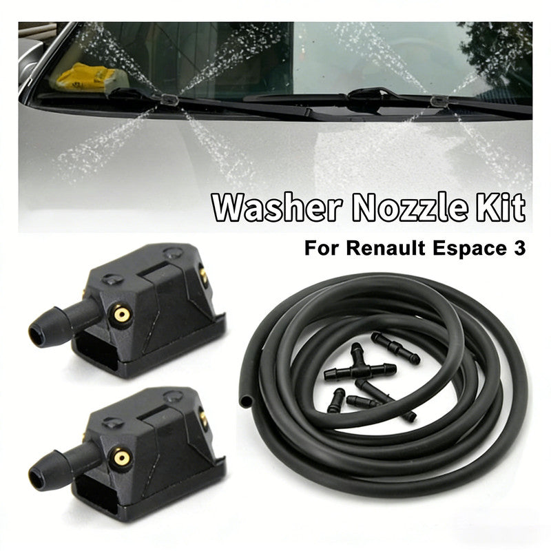 Adjustable 4-hole car wiper arm washer nozzle 8mm/9mm, compatible with Renault Espace 3 windshield washer V1188-MS-306-003