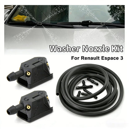 Adjustable 4-hole car wiper arm washer nozzle 8mm/9mm, compatible with Renault Espace 3 windshield washer V1188-MS-306-003