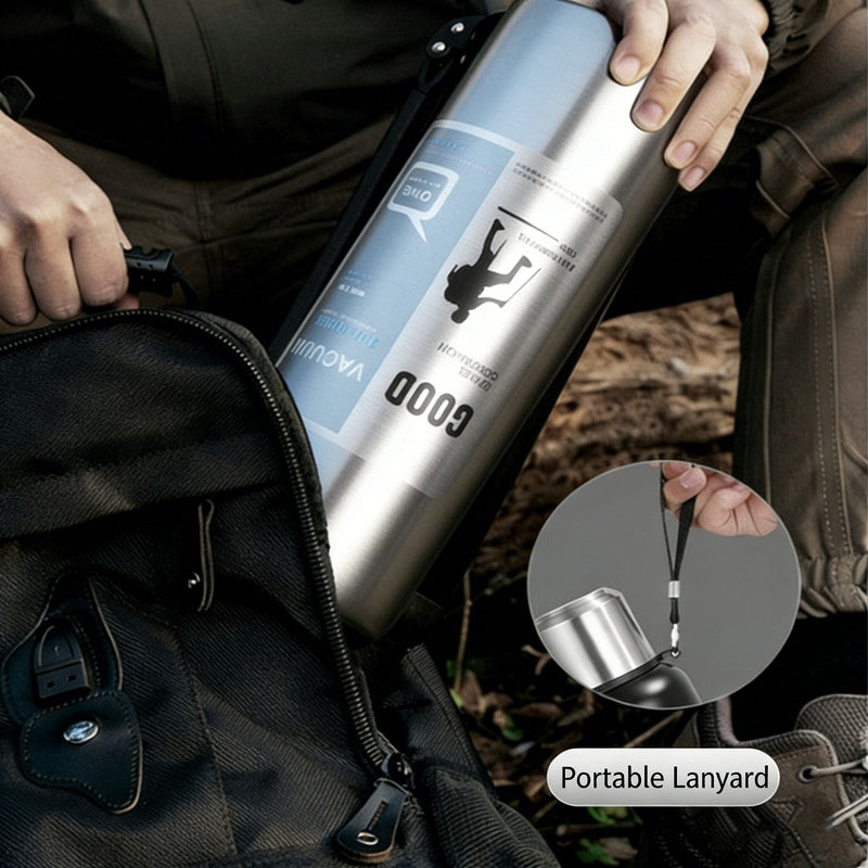 Antibacterial 316 Stainless Steel Vacuum Flask 600ml | Tea Infuser & Insulated Bottle for Hot/Cold Drinks V1188-MS-306-004