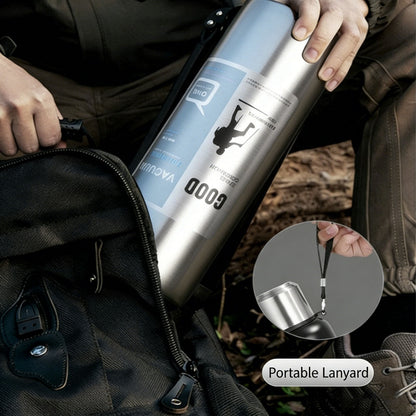 Antibacterial 316 Stainless Steel Vacuum Flask 600ml | Tea Infuser & Insulated Bottle for Hot/Cold Drinks V1188-MS-306-004
