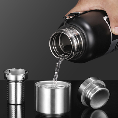 Antibacterial 316 Stainless Steel Vacuum Flask 600ml | Tea Infuser & Insulated Bottle for Hot/Cold Drinks V1188-MS-309-001