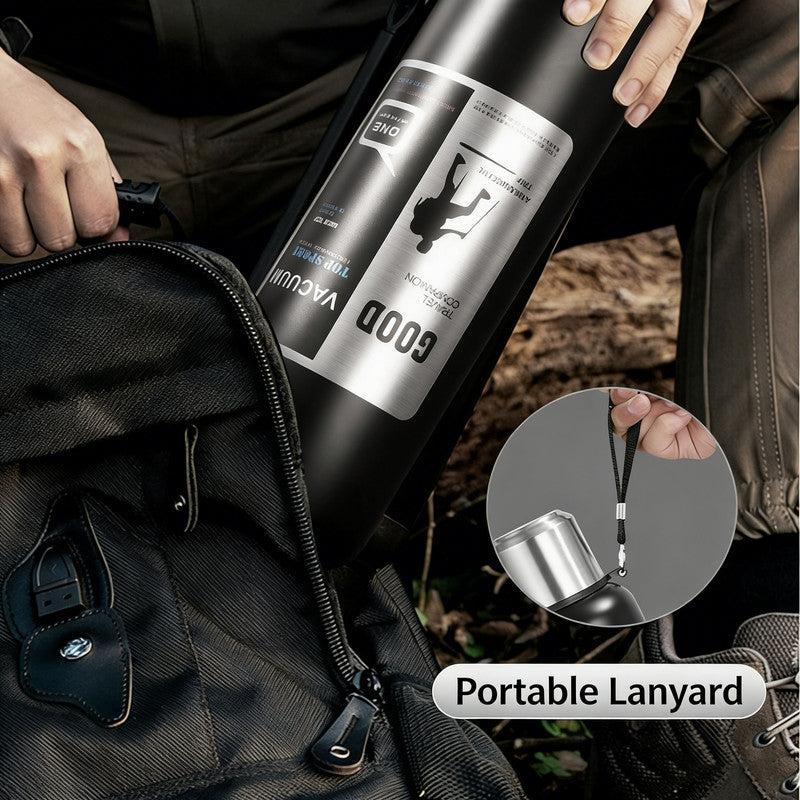 Antibacterial 316 Stainless Steel Vacuum Flask 600ml | Tea Infuser & Insulated Bottle for Hot/Cold Drinks V1188-MS-309-001