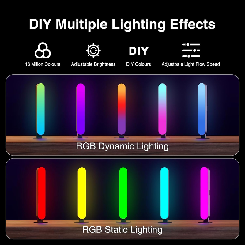 LED Light Bar, Music Sync RGB Light Bar, USB Ambient Lamp, Color Changing Gaming TV Backlight with Remote V1188-MS-309-021