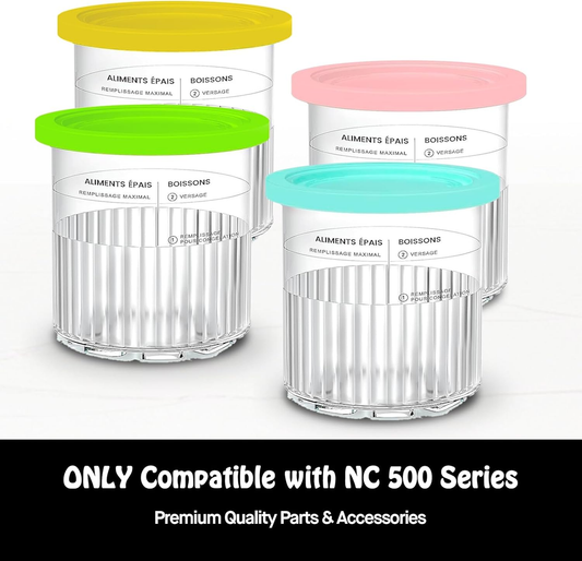 Creami pint ice cream containers and lids for Ninja, 4-piece set of cream ice cream V1188-MS-311-002