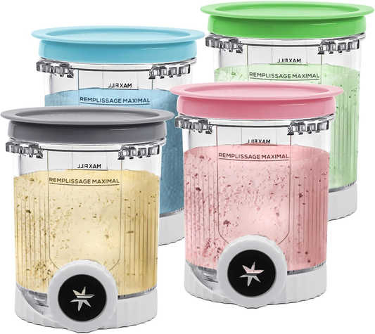 Pints and Lids Replacement Compatible with Ninja Swirl by Creami NC700 Series Ice Cream Makers, 16oz Cup V1188-MS-311-003