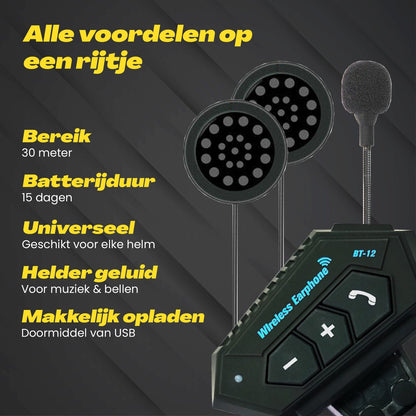 Bluetooth Headset Communication | Motorcycle Helmet | IP67 Waterproof | Motorcycle Accessory | Bluetooth 4.2 V1188-MS-313-0001