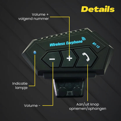Bluetooth Headset Communication | Motorcycle Helmet | IP67 Waterproof | Motorcycle Accessory | Bluetooth 4.2 V1188-MS-313-0001