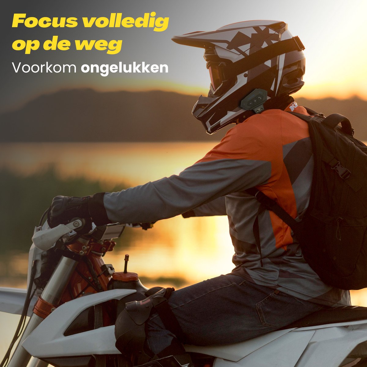 Bluetooth Headset Communication | Motorcycle Helmet | IP67 Waterproof | Motorcycle Accessory | Bluetooth 4.2 V1188-MS-313-0001