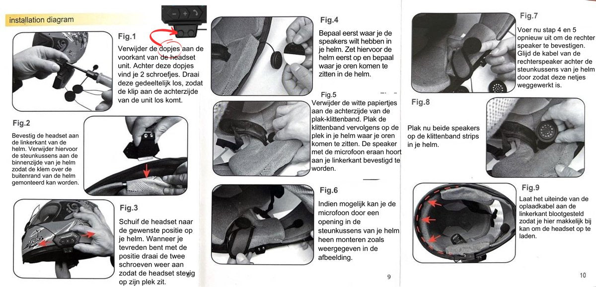 Bluetooth Headset Communication | Motorcycle Helmet | IP67 Waterproof | Motorcycle Accessory | Bluetooth 4.2 V1188-MS-313-0001