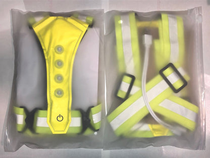 Running Lights - High Quality - LED - USB Rechargeable - Reflective Vest - One Size V1188-MS-313-0002