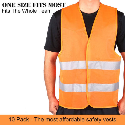 Doodadeals 2x Adult Safety Vest - Safety Vest - Car - Orange V1188-MS-313-0011