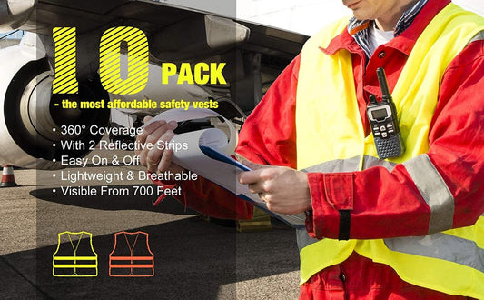 Doodadeals 2x Adult Safety Vest - Safety Vest - Car - Orange V1188-MS-313-0011