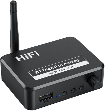 Bluetooth Receiver - Bluetooth Receiver for Audio - BT 5.3 - SPDIF/Optical/RCA Output - B35T - Black V1188-MS-313-0014