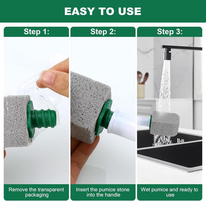 Toilet pumice stone - 10 pieces - Replaceable - Pumice stone stick - Descaler - With handle V1188-MS-313-0018